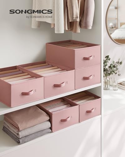 SONGMICS 4 Pack Drawer Clothes Organizers, Large Size 6-Compartment - Image 2
