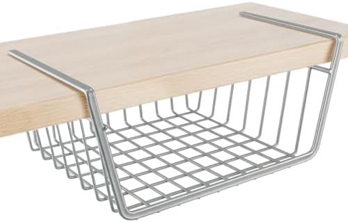 DecorRack Under Shelf Wire Basket, Space-Saving Organizer, Silver (1 Pack) - Image 2