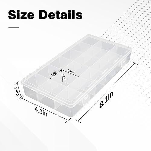 OALCQ 24 Grids 36 Grids 2 Pcs Bead Organizer Box Tackle Box Organizers and Storage Rock Collection Storage Boxes - Image 2