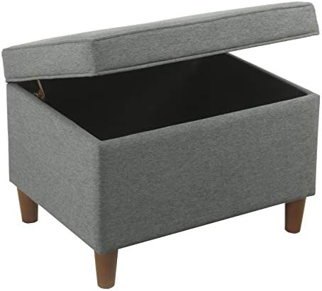 Spatial Order 24" Dinah Collection Storage Ottoman - Cool Light Gray - Image 5