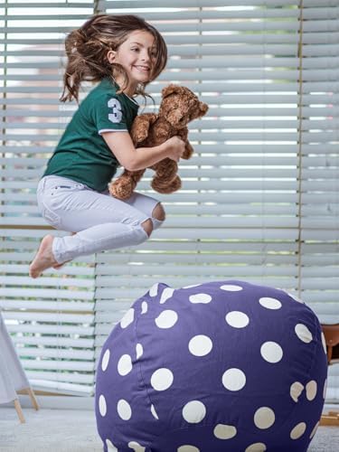 WEKAPO Stuffed Animal Storage Bean Bag Chair Cover for Kids - Image 5