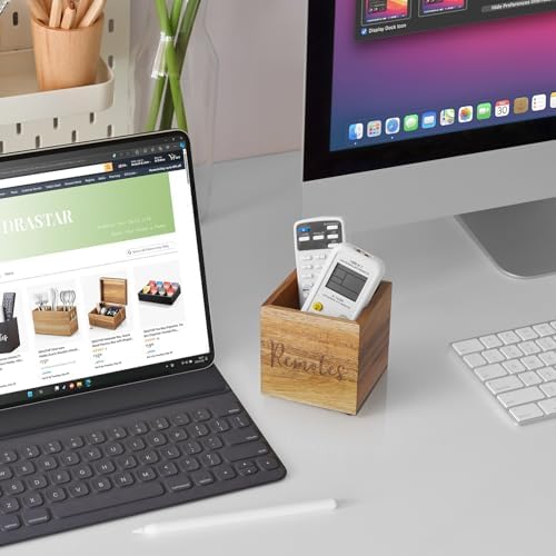 DRASTAR Remote Control Holder, Wood TV Remote Holder, Remote Storage Caddy, Remote Control Organizer (Acacia, 1 Slot) - Image 6