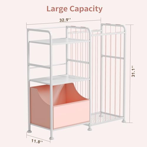 BBLIKE Toy Storage Organizer, Stuffed Animal Storage with Toy Bin, Pink - Image 2
