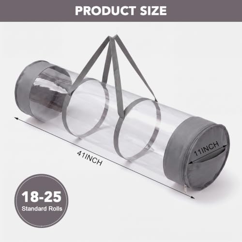 Christmas Wrapping Paper Organizer, 41" Gift Wrapping Paper Storage Gray - Image 4