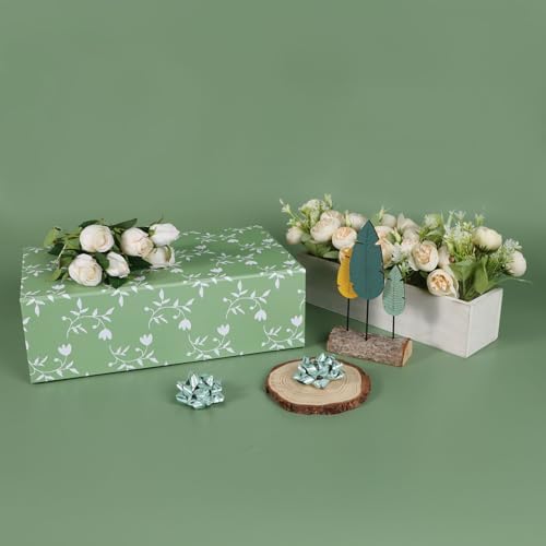 LFBOX Green Leaves Gift Box with Magnetic Lids 5 Pack - Image 6