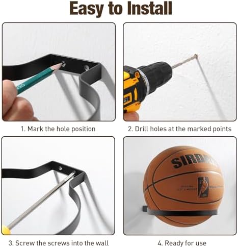Corner Garage Ball Storage Rack, Wall Mount Ball Holder Space Saving - Image 6
