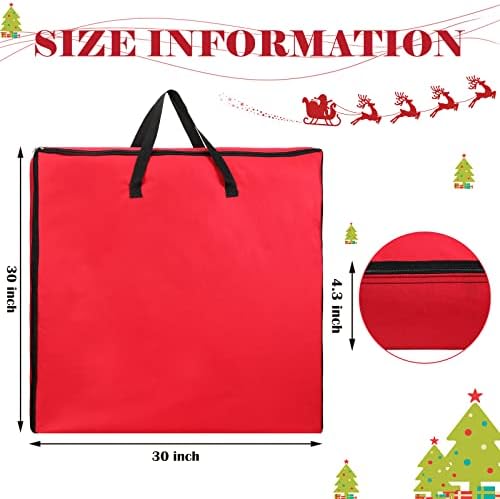 Oudain Pop up Christmas Tree Storage Bag Large, 30 x 30 x 4.3 Inch, Red - Image 2