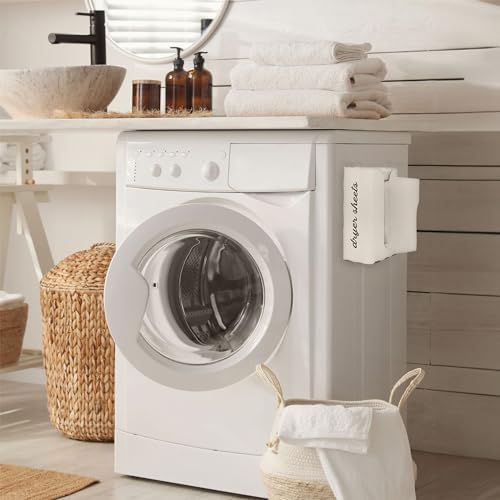 AuldHome Design Dryer Sheet Dispenser (White); Rustic Distressed Style Fabric Softener Sheet Holder for Laundry Room - Image 5