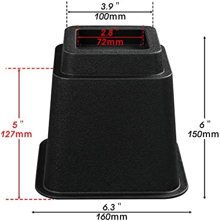 Bed Risers 5 Inch, Heavy Duty Square Furniture Frame Lift, Set of 8 - Image 4