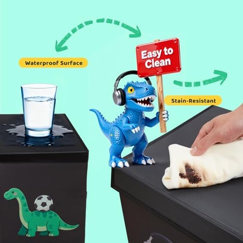 Extra Large Toy Box with Lid,Dinosaur Collapsible Toy Storage,Black - Image 5