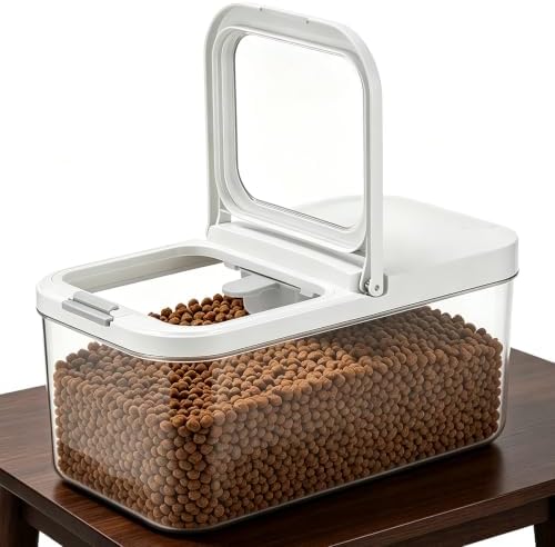 YEXEXINM Pet Food Storage Container with Lid & Scooper 5-7.5lbs/6L Dog Food Storage Container Clear Airtight Cat Food Storage Container BPA Free Dog Treat Container Store Dry Food for Pantry Kitchen by YEXEXINM
