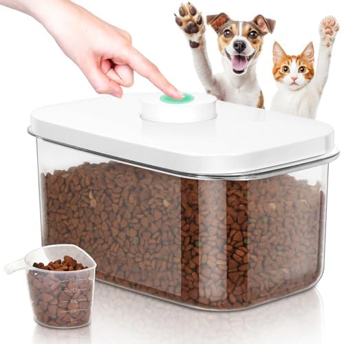 TBMax Dog Cat Food Storage Container 6-8 Lbs with Easy-Carrying Handles, Stackable Pet Food Dog Treat Container with Pop Up Lids, Airtight Food Storage Bin for Kitchen Organization by TBMax