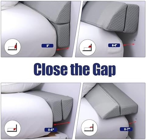 HOMBYS Wedge Pillow Headboard for Bed Gap,Foldable Bed Wedge Gap Filler Queen Size,Matterss Gap Filler,Multi Functional Bed Crack Pillow, Fill The Gap (0-7") Between Your Headboard and Mattress - Image 2