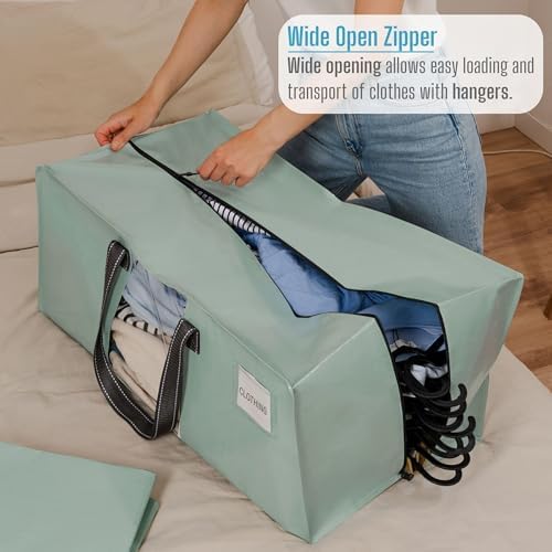VENO Heavy Duty Moving Bags, Storage Bags, Clear Window, Light Green,8 Pack - Image 2