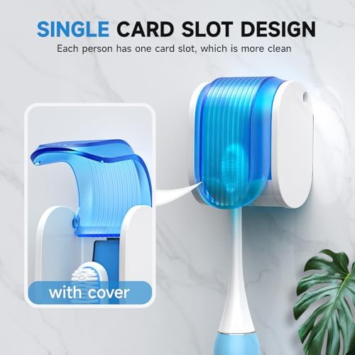 Toothbrush Holders for Bathrooms【Upgrade Single Slot Design】 Toothbrush Holder Wall Mounted with Cover Moisture-Proof and Dust-Proof Toothbrush Storage Organizer for Shower Family and Travel 3PCS - Image 4