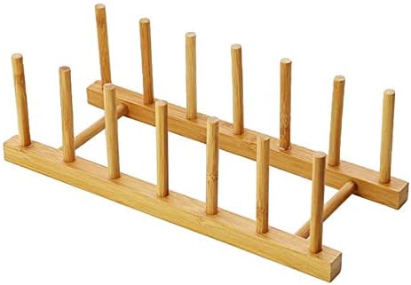 Kunovo Bamboo Dish Rack,Pot lid/Plate/Cutting Board Organizer for Kitchen cabinets,Bottle Drying Holder… by Kunovo