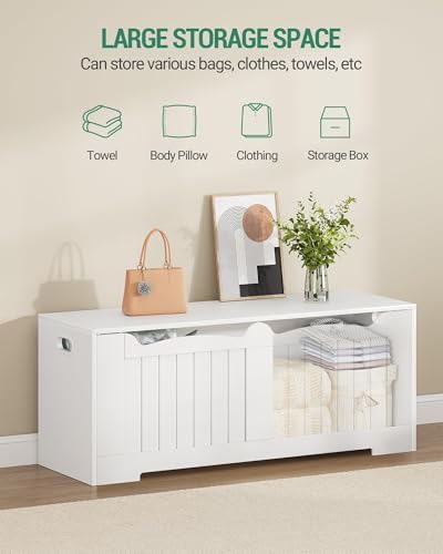 Hzuaneri 47 inches Farmhouse Storage Chest | 59 Gal | Pure White - Image 4