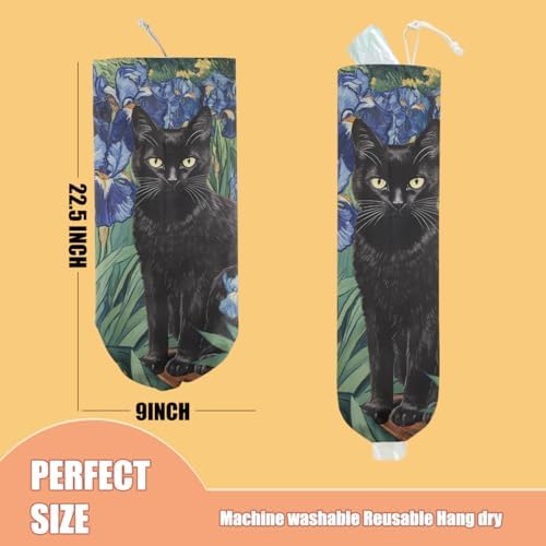 Flower Cat Plastic Bag Holder, Wall Mount Grocery Bag Holder - Image 2