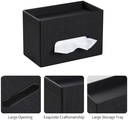 Rectangular Tissue Box Cover PU Leather Tissue Box Holder Rectangle - Image 4