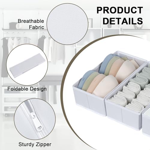 Drawer Organizer Clothes, Nursery Dresser & Closet Storage, White, 12 Pack - Image 2