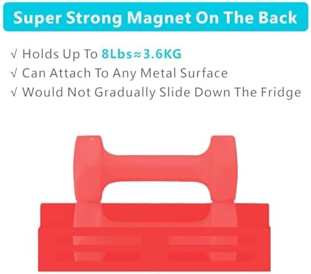 Magnetic Spice Rack for Refrigerator, Metal Spice Rack Organizer, Magnetic Shelf for Fridge 4Pack Red - Image 5