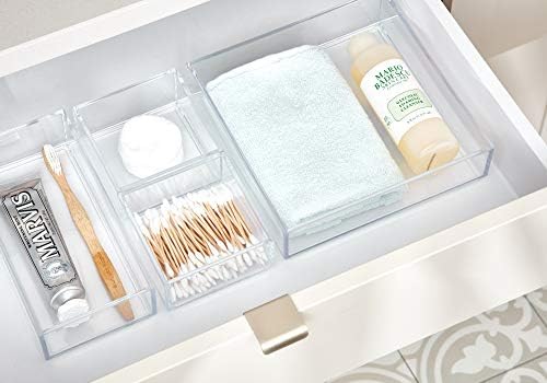 iDesign Clarity Plastic Drawer Organizer for Vanity, Countertop, Bathroom, Kitchen and Cabinet Storage, 8" x 4" x 2", Clear - Image 3