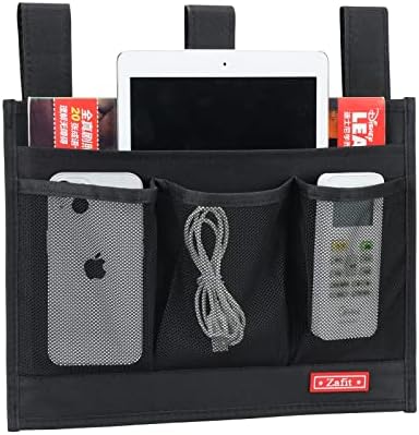 Zafit Hanging Bedside Caddy, Bedside Storage Organizer for Magazine, Phone, Remote control (Classic4 Pockets-Black) - Image 2