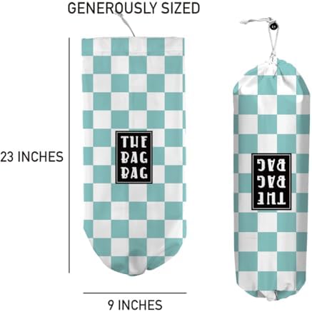 Plastic Bag Organizer, Blue And White Checkerboard Style Plastic Bag Storage,​for Home Kitchen Travelling Camping Decor, use 1 Pack,Blue And White Checkerboard Pattern - Image 4