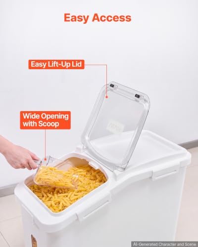 VEVOR Rice Storage Container 75 lbs/13.2 Gallons Dog Food Dispenser Bin - Image 6