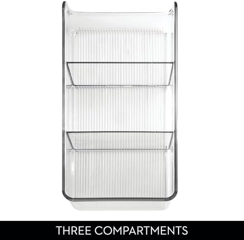 iDesign Stackable 3-Section Divided Storage Bin, Set of 2, Clear - Image 5