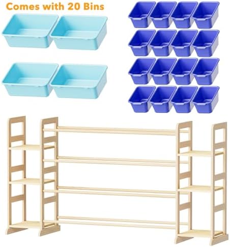 SpaceAid Toy Storage Organizer with 6 Shelves and 20 Bins, Toy Organizers Storage Bookshelf, Kids Bin Shelf Toys Box Bookcase for Bedroom Playroom Organization Room Decor, Blue and Navy Blue - Image 7