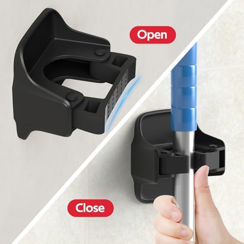 reliahom Broom Holder Wall Mount Mop Grippers organizer wall hanging, 5Pack - Image 2