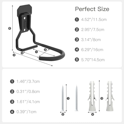 Housolution Bike Wall Mount with Fixed Hook, [4 Pack] Bike Storage Rack - Image 6