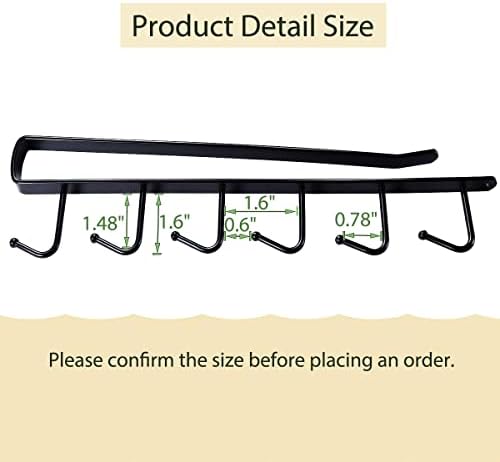 2 Pack White Under Cabinet Mug Holder, Cup Rack For 1 Inch Shelves - Image 2