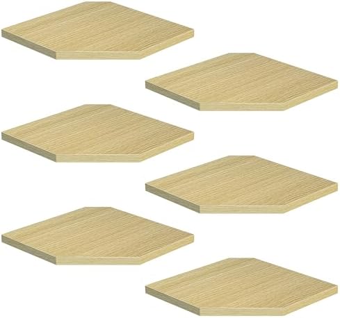 Corner Shelf Wall Mount, Floating Corner Shelves, Set of 6 Corner Wall Shelf Organizer, Rustic Wood Wall Storage Display Shelves for Living Room Bedroom Bathroom Kitchen, Rustic Brown, Oak by FunMemories