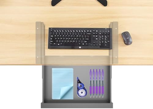 Under Desk Mounted Sliding Pull-out Drawer, W 15.3" x D 8.8" - Image 2