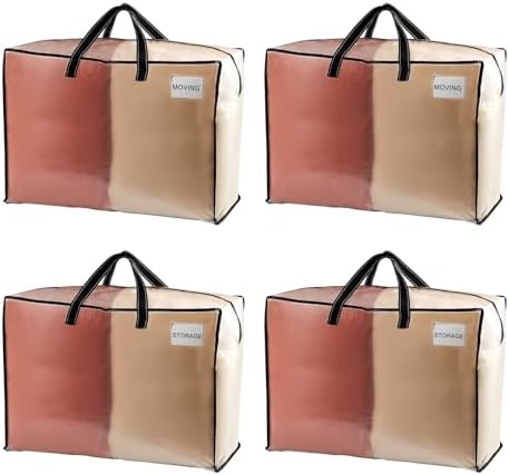VENO Heavy Duty Moving Bags, Storage Bags, 27 Gallon, Clear, 4 Pack by Veno
