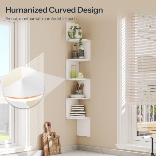 HOOBRO Corner Shelf Wall-Mounted, Set of 2 Floating Corner Shelves for Wall - Image 5