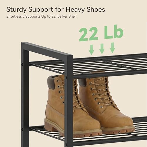 Nunsino Narrow Shoe Rack, 8-Tier Metal Shoe Organizer,Tall Shoe Shelf with Anti-Tip Strap, Max Holds 18 Pairs,Space Saving for Closet,Entryway,Black - Image 5