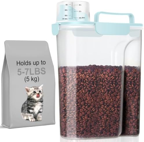 LEAWALK Cat Dog Pet Food Storage Container Up to 5-7Lbs BPA-free-Sky Blue by LEAWALK