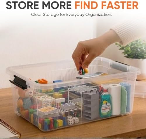 Superio 21 Quart Clear Plastic Storage Boxes with Lids, Stackable Organizer Containers, BPA-Free Storage Bins for Home, Office, School & Dorm, 4 Pack - Image 2