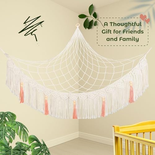 Stuffed Animal Hammock Corner, Plushie Net for Stuffed Animals, Macrame - Image 4