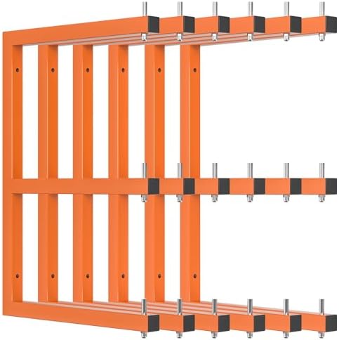 6 Pack Lumber Storage Rack, 9 Level Lumber Rack Wall-Mounted, 1980 lb by Acools