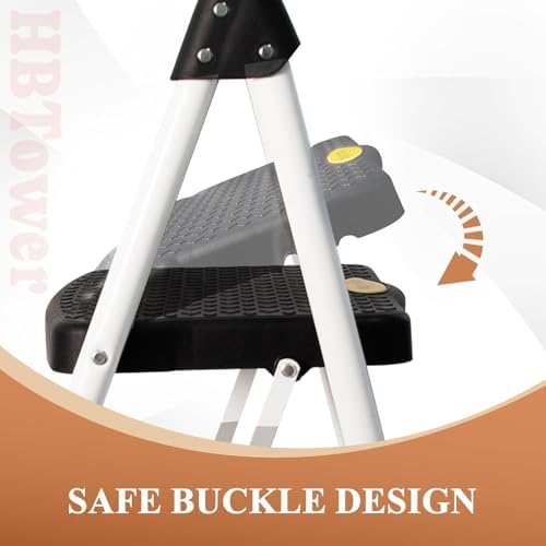 HBTower Step Ladder, Folding Step Stool with Wide Anti-Slip Pedal - Image 2