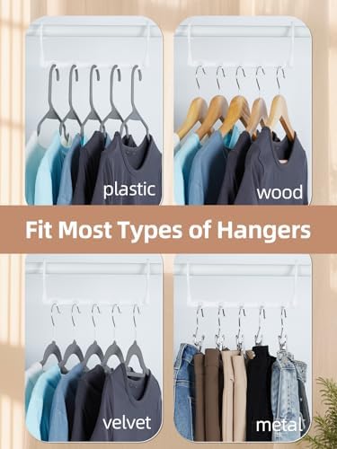 HOUSE DAY White Magic Space Saving Hangers, Premium Smart Hanger Organizer - Image 5