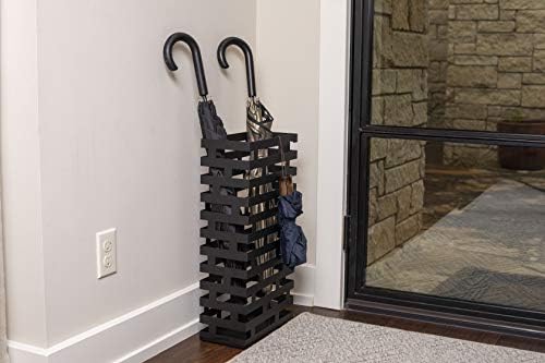 BIRDROCK HOME Umbrella Stand with Removable Water Tray, Black Stripe - Image 6