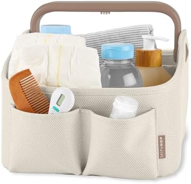 Skip Hop Diaper Caddy Organizer with Touch Sensor Night Light Nursery Style Oat - Image 2