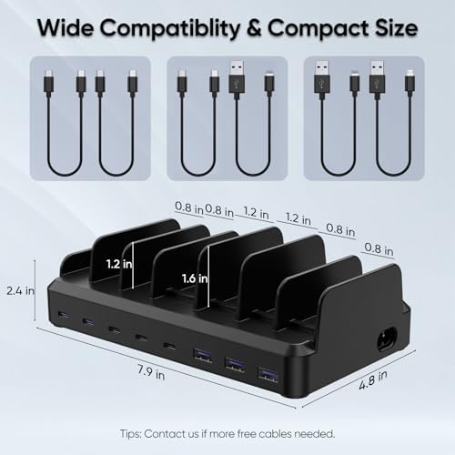 Lcssio 300W Charging Station for Multiple Devices, 8 Port Fast Charger - Image 5