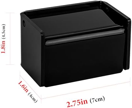 Toothbrush Holder Wall Mounted with Cover for Bathroom, 2 Slots Toothbrush Storage Organizer for Shower, Self Adhesive Toothbrush Hanger Rack for Dorm, Cabinet (Black) - Image 2