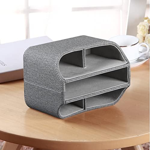 PU Leather 360° Rotatable Remote Control Holder,Nightstand TV Remote Caddy - Image 5